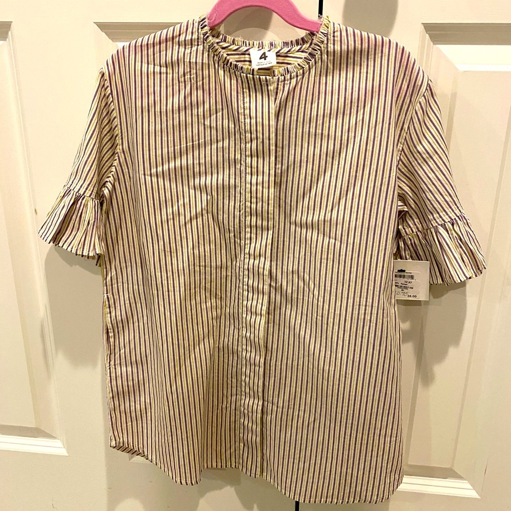 Stem Striped Shirtdress - size 4 NWT